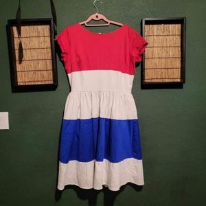 Pinup Couture Red White and Blue dress